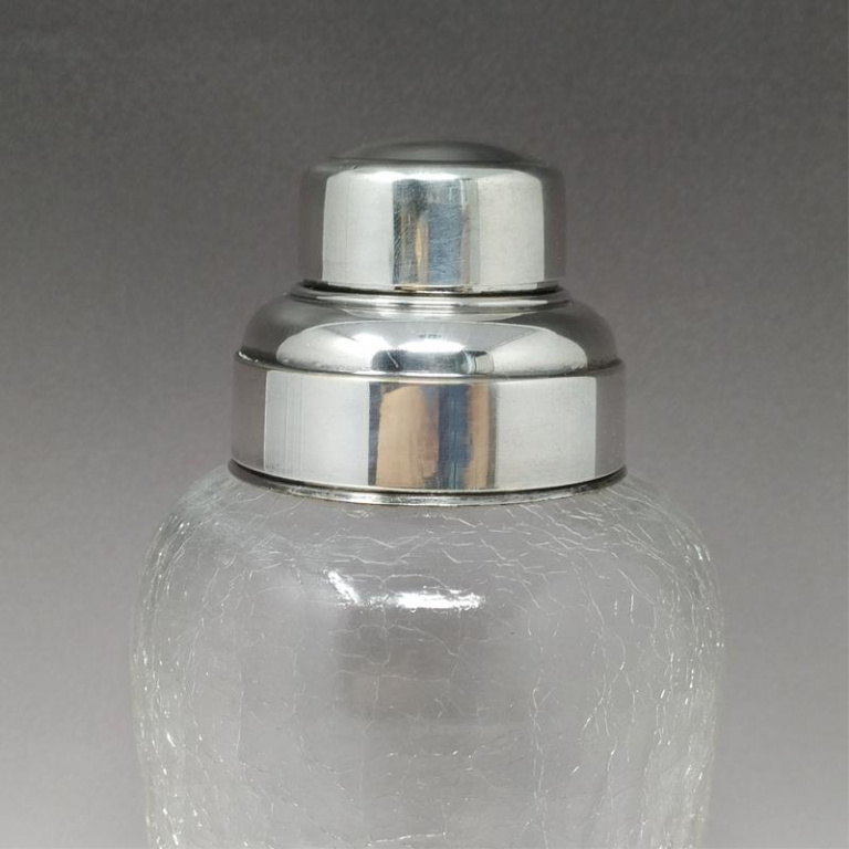1960s Cocktail Shaker in Crackle Glass Made in Italy - Image 5