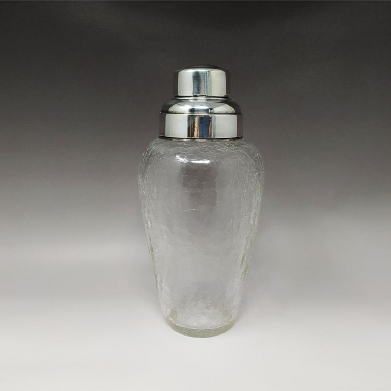 1960s Cocktail Shaker in Crackle Glass Made in Italy - Image 2