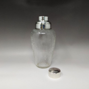 1960s Cocktail Shaker in Crackle Glass Made in Italy