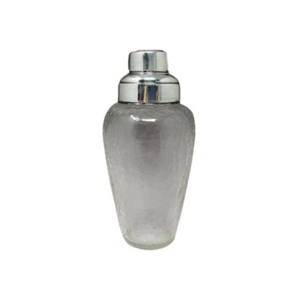 1960s Cocktail Shaker in Crackle Glass Made in Italy