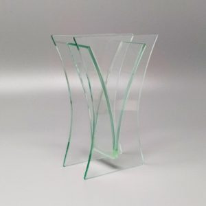1960s Vase In Acid Crystal Aquamarine Colour Made In Italy