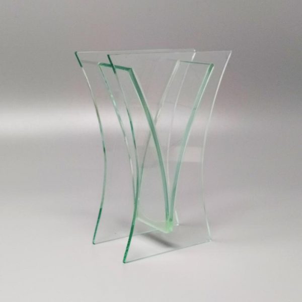 1960s Vase In Acid Crystal Aquamarine Colour Made In Italy - Image 3
