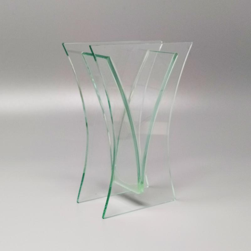1960s Vase In Acid Crystal Aquamarine Colour Made In Italy