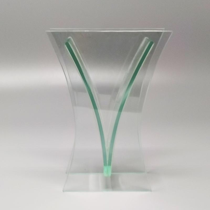 1960s Vase In Acid Crystal Aquamarine Colour Made In Italy