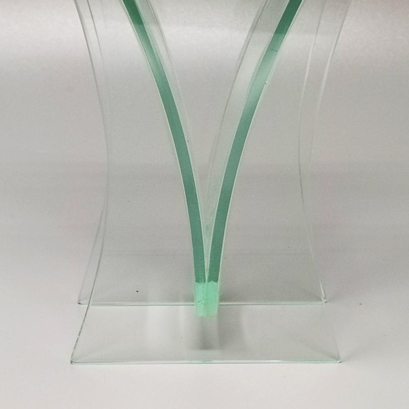 1960s Vase In Acid Crystal Aquamarine Colour Made In Italy