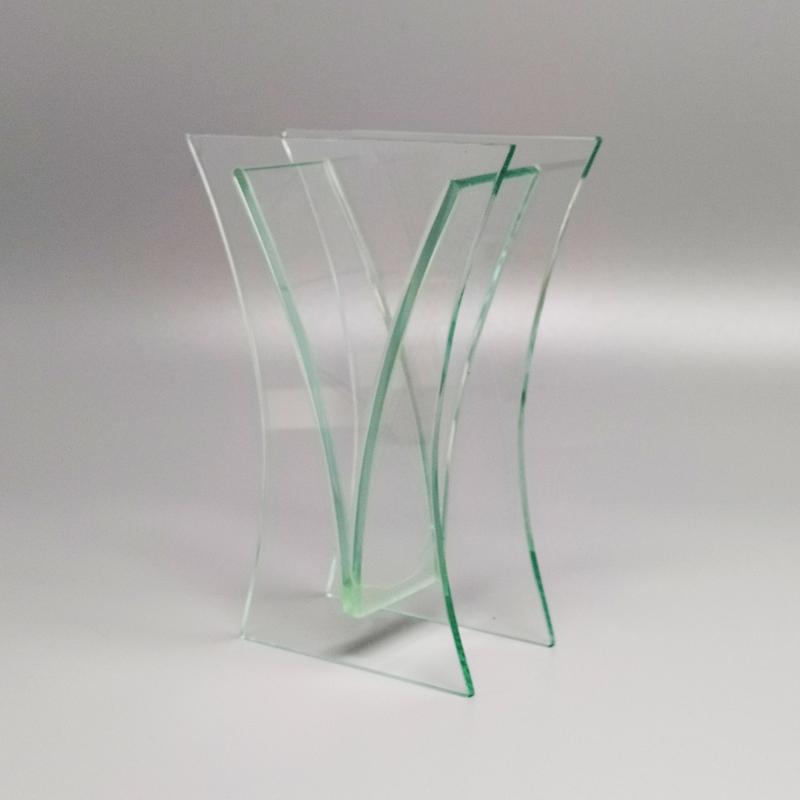 1960s Vase In Acid Crystal Aquamarine Colour Made In Italy