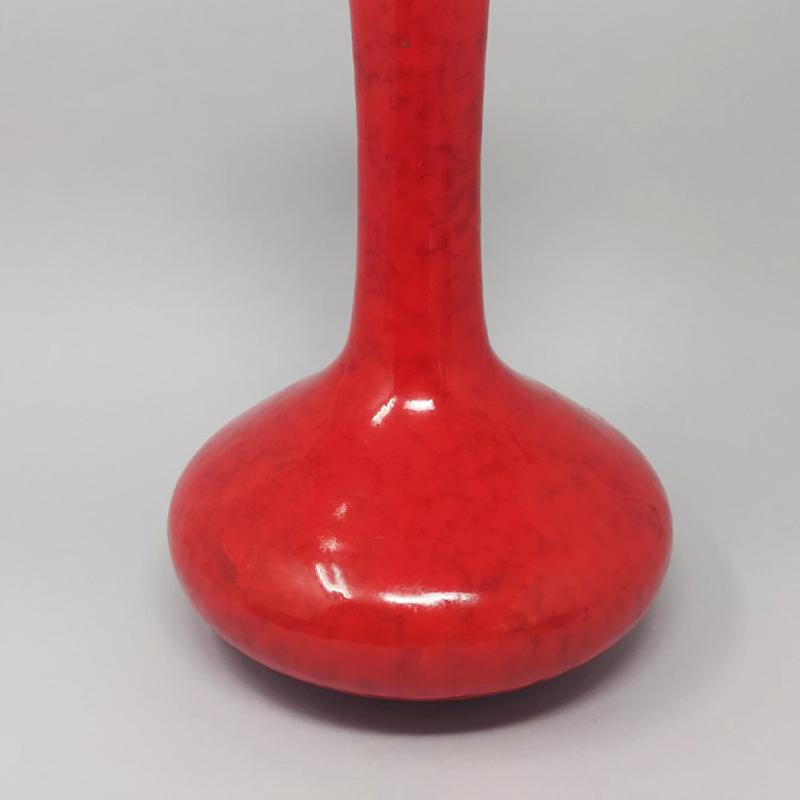1970s Amazing Italian Space Age Red Vase