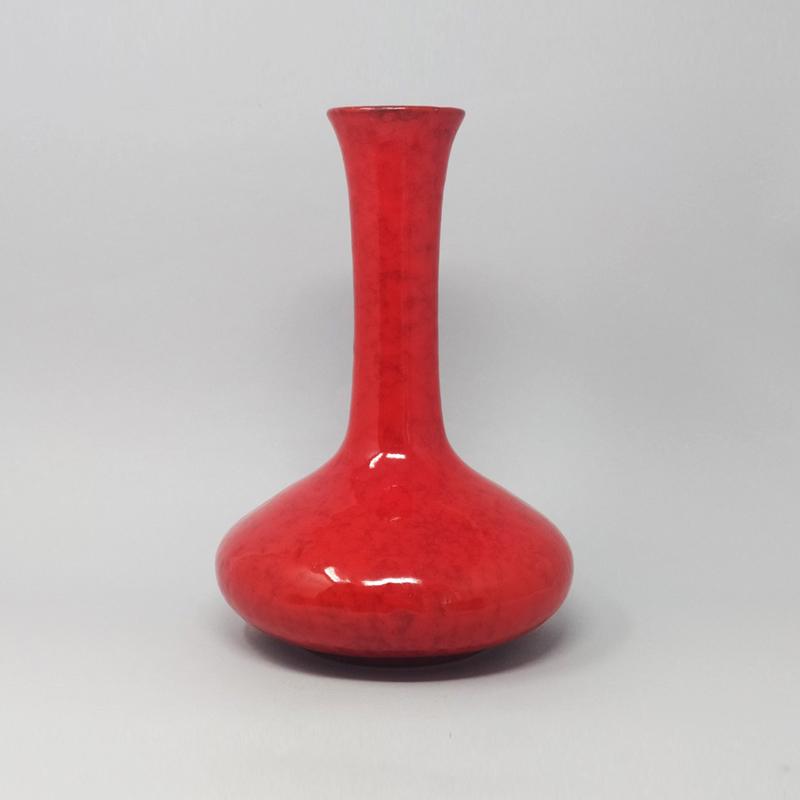 1970s Amazing Italian Space Age Red Vase