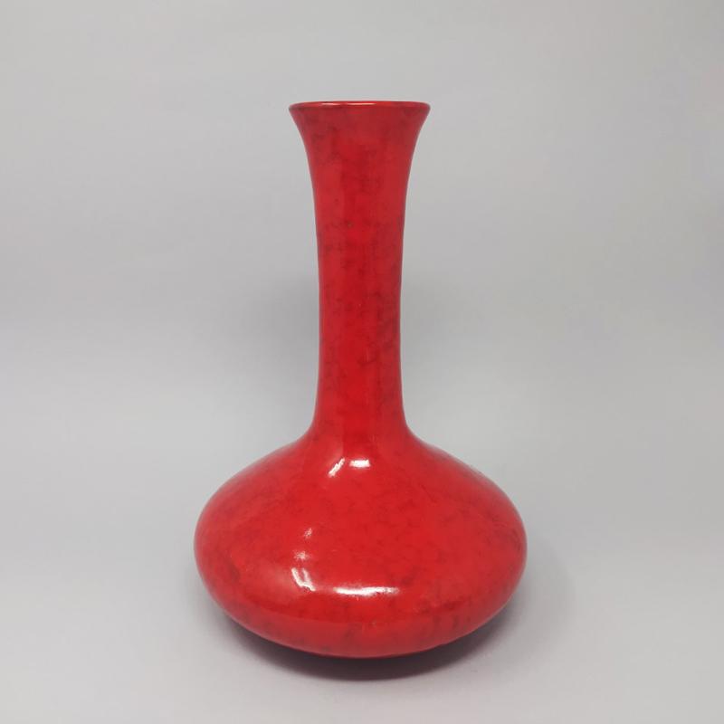 1970s Amazing Italian Space Age Red Vase