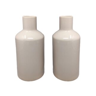 1970s Amazing Pair of Vases in Ceramic by F.lli Brambilla in Beige Color. Made in Italy