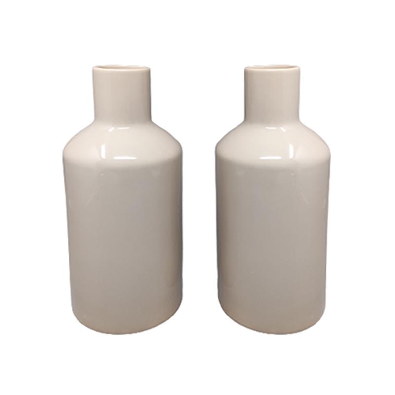 1970s Amazing Pair of Vases in Ceramic by F.lli Brambilla in Beige Color. Made in Italy