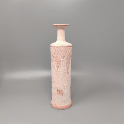 1970s Lovely Pair Of Ceramic Vases In Antique Pink Made in Italy - Image 5