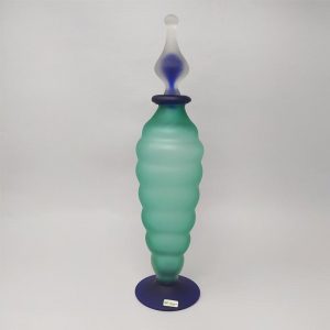 1970s Green And Blue Bottle In Murano Glass By Michielotto