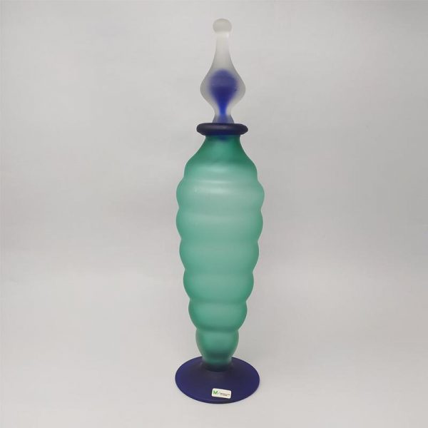1970s Green And Blue Bottle In Murano Glass By Michielotto - Image 2