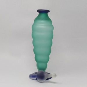 1970s Green And Blue Bottle In Murano Glass By Michielotto