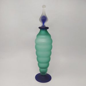 1970s Green And Blue Bottle In Murano Glass By Michielotto
