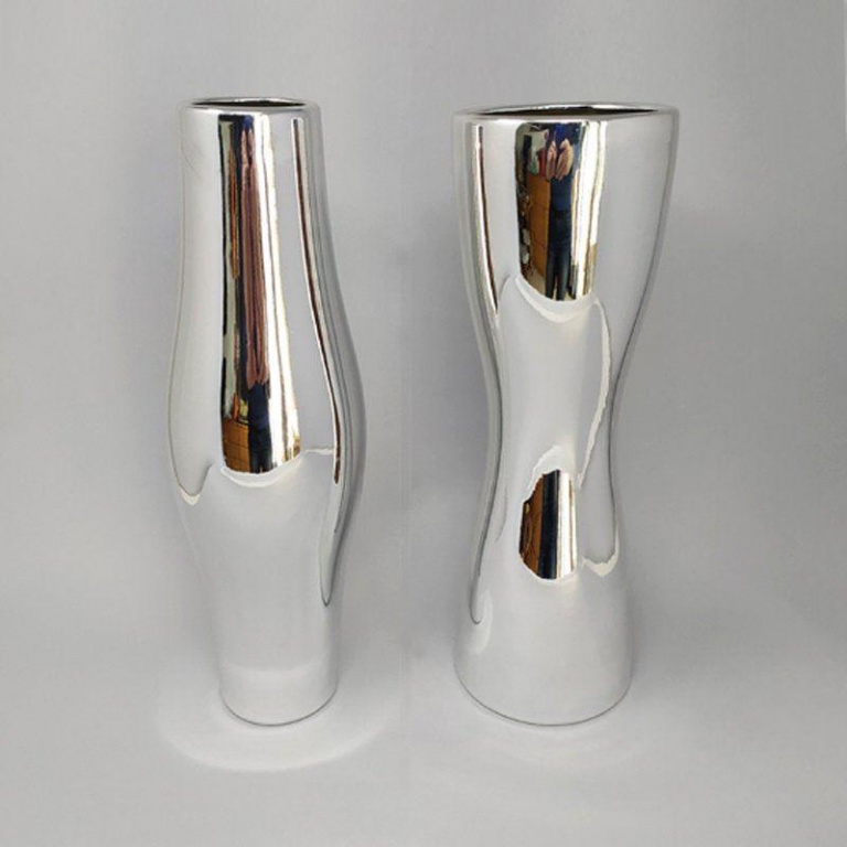 1970s Pair of Vases In Ceramic Made In Italy - Image 2