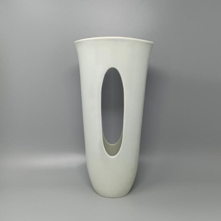 1970s Aqua Green Ceramic Vase Made In Italy - Image 2