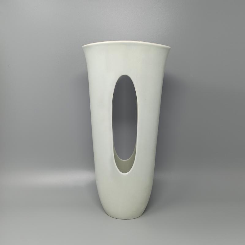 1970s Aqua Green Ceramic Vase Made In Italy
