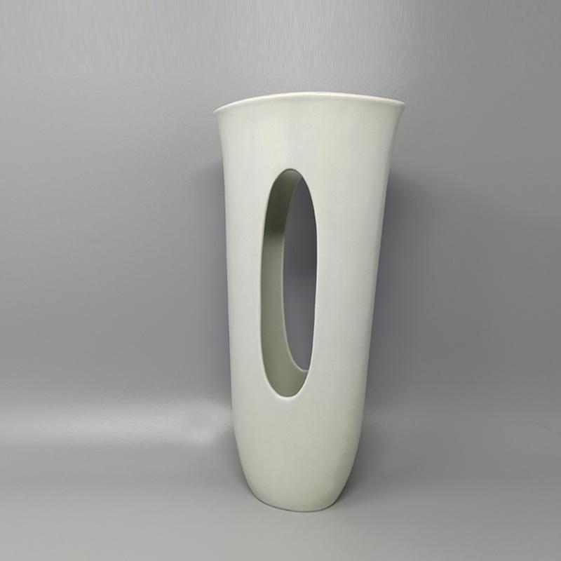 1970s Aqua Green Ceramic Vase Made In Italy