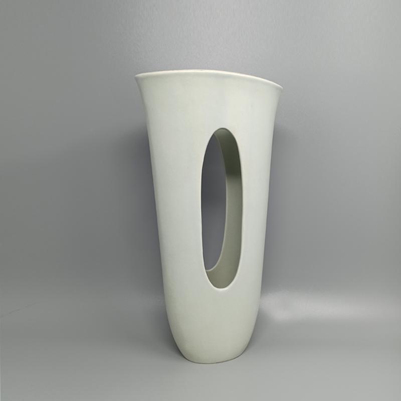 1970s Aqua Green Ceramic Vase Made In Italy
