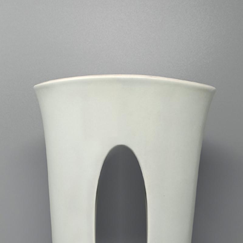 1970s Aqua Green Ceramic Vase Made In Italy