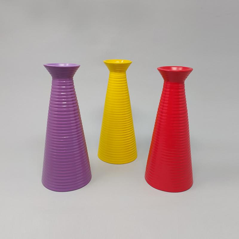 1980s Set of 3 Vases in Ceramic Made in Italy