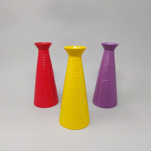 1980s Set of 3 Vases in Ceramic Made in Italy