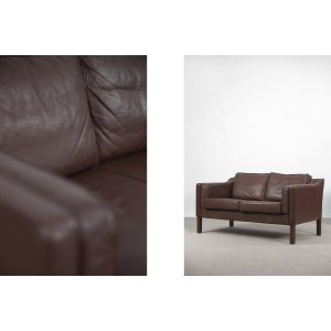 Vintage Scandinavian Leather Sofas, 1970s, Set of 2