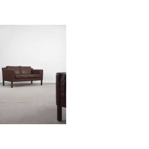 Vintage Scandinavian Leather Sofas, 1970s, Set of 2