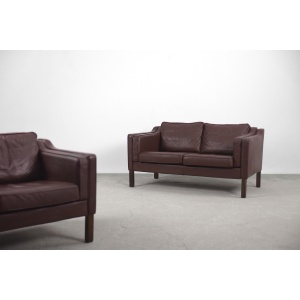 Vintage Scandinavian Leather Sofas, 1970s, Set of 2