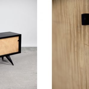 Mid-Century Scandinavian Black and Maple Sideboard, 1960s