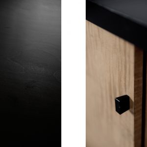 Mid-Century Scandinavian Black and Maple Sideboard, 1960s