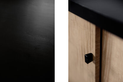 Mid-Century Scandinavian Black and Maple Sideboard, 1960s - Image 14