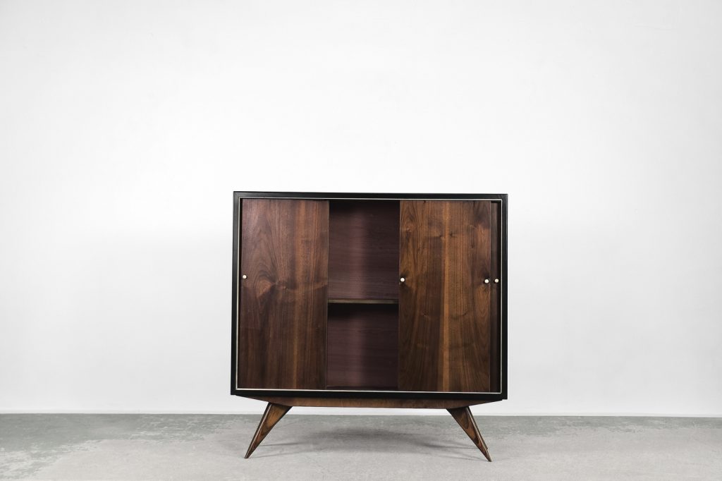 Scandinavian Mid-Century Modern Walnut Vintage Cabinet, 1960s
