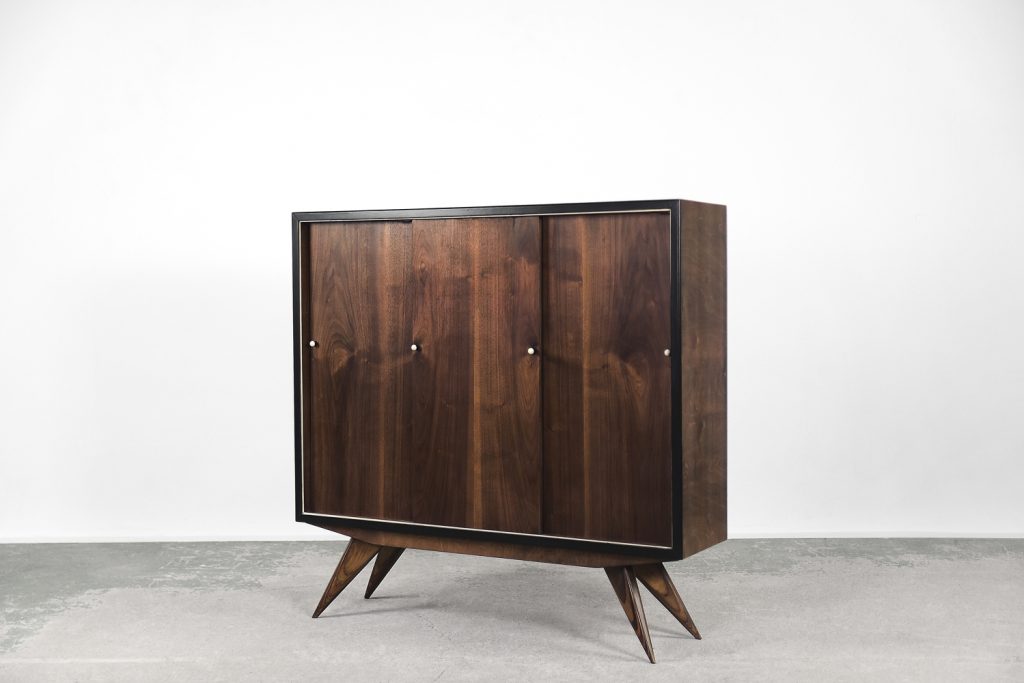 Scandinavian Mid-Century Modern Walnut Vintage Cabinet, 1960s