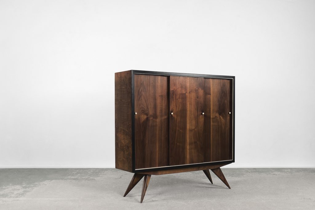 Scandinavian Mid-Century Modern Walnut Vintage Cabinet, 1960s