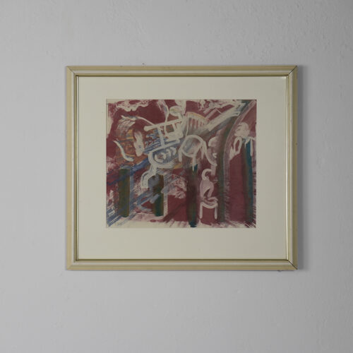 Vintage Color Lithograph, Komposition, 1981