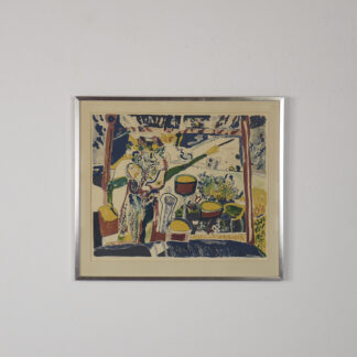 Vintage Color Lithograph by Anders Fogelin, Komposition, 1974
