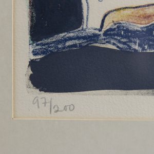 Vintage Color Lithograph by Anders Fogelin, Komposition, 1974