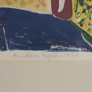 Vintage Color Lithograph by Anders Fogelin, Komposition, 1974