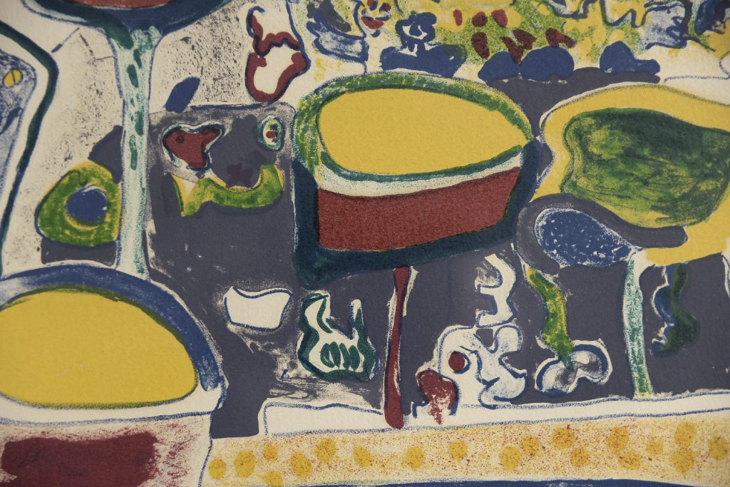 Vintage Color Lithograph by Anders Fogelin, Komposition, 1974