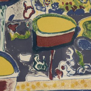 Vintage Color Lithograph by Anders Fogelin, Komposition, 1974