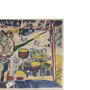 Vintage Color Lithograph by Anders Fogelin, Komposition, 1974