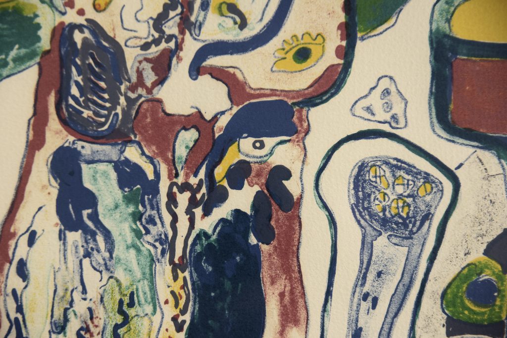 Vintage Color Lithograph by Anders Fogelin, Komposition, 1974