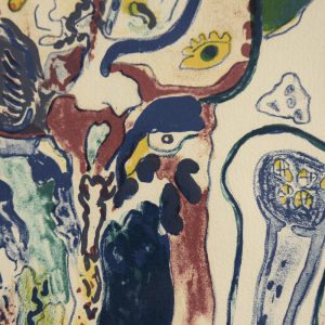 Vintage Color Lithograph by Anders Fogelin, Komposition, 1974