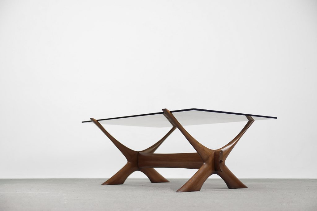 Mid-Century Scandinavian Walnut Condor Coffee Table by Fredrik Schriever-Abeln for Örebro Glass, 1960s