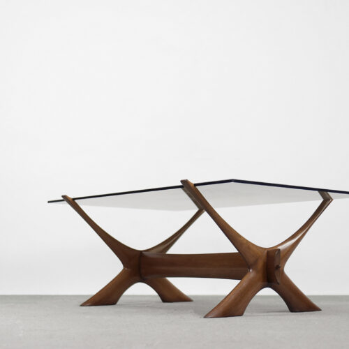 Mid-Century Scandinavian Walnut Condor Coffee Table by Fredrik Schriever-Abeln for Örebro Glass, 1960s