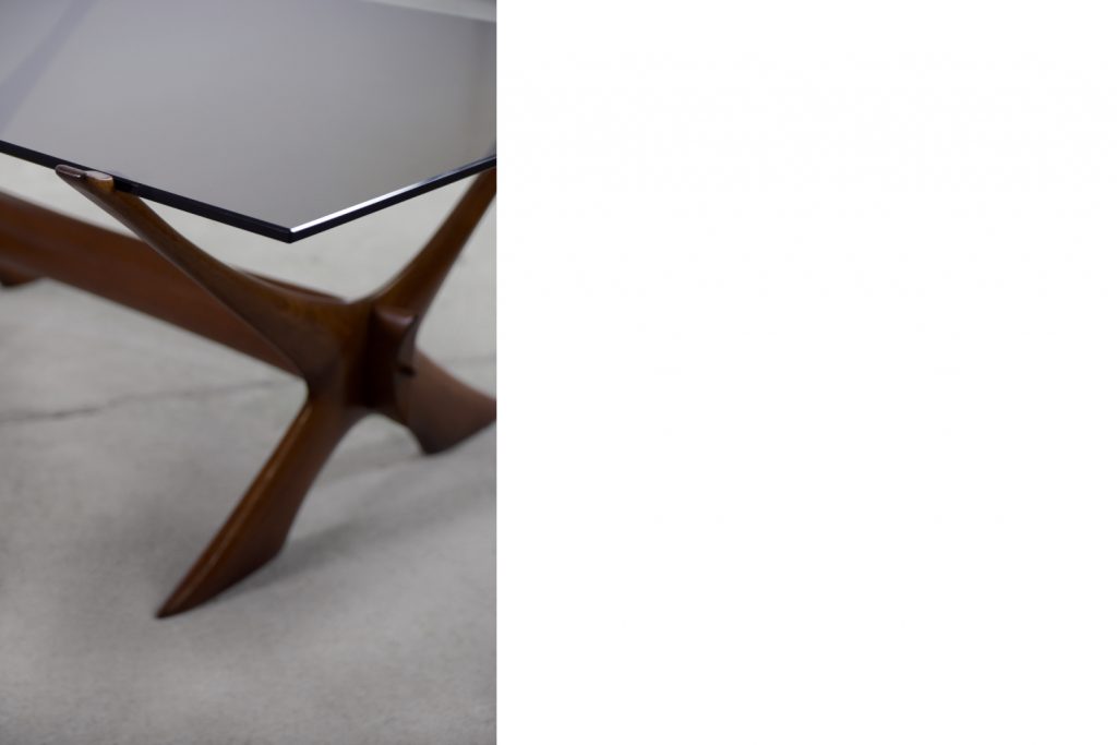 Mid-Century Scandinavian Walnut Condor Coffee Table by Fredrik Schriever-Abeln for Örebro Glass, 1960s