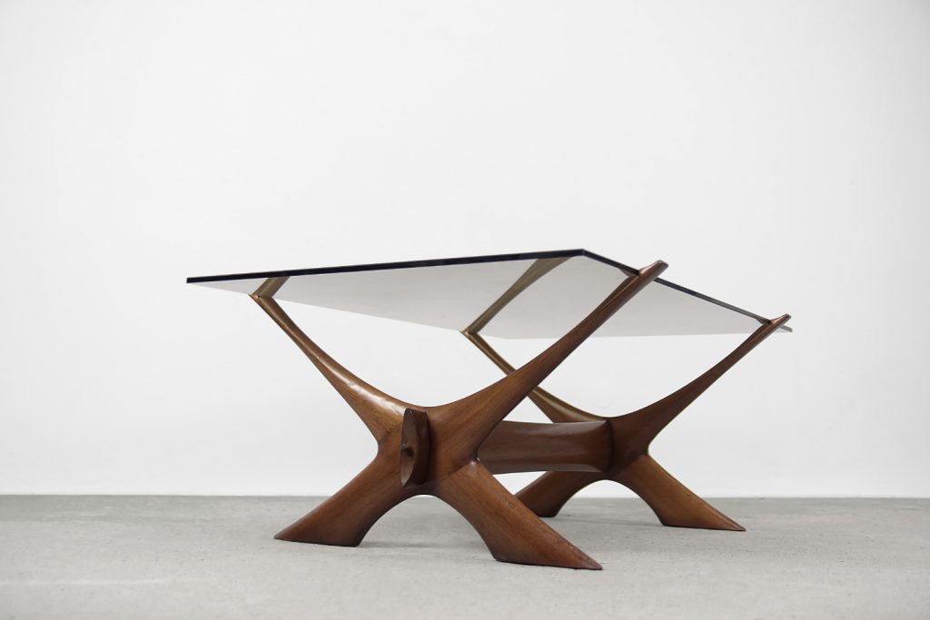 Mid-Century Scandinavian Walnut Condor Coffee Table by Fredrik Schriever-Abeln for Örebro Glass, 1960s